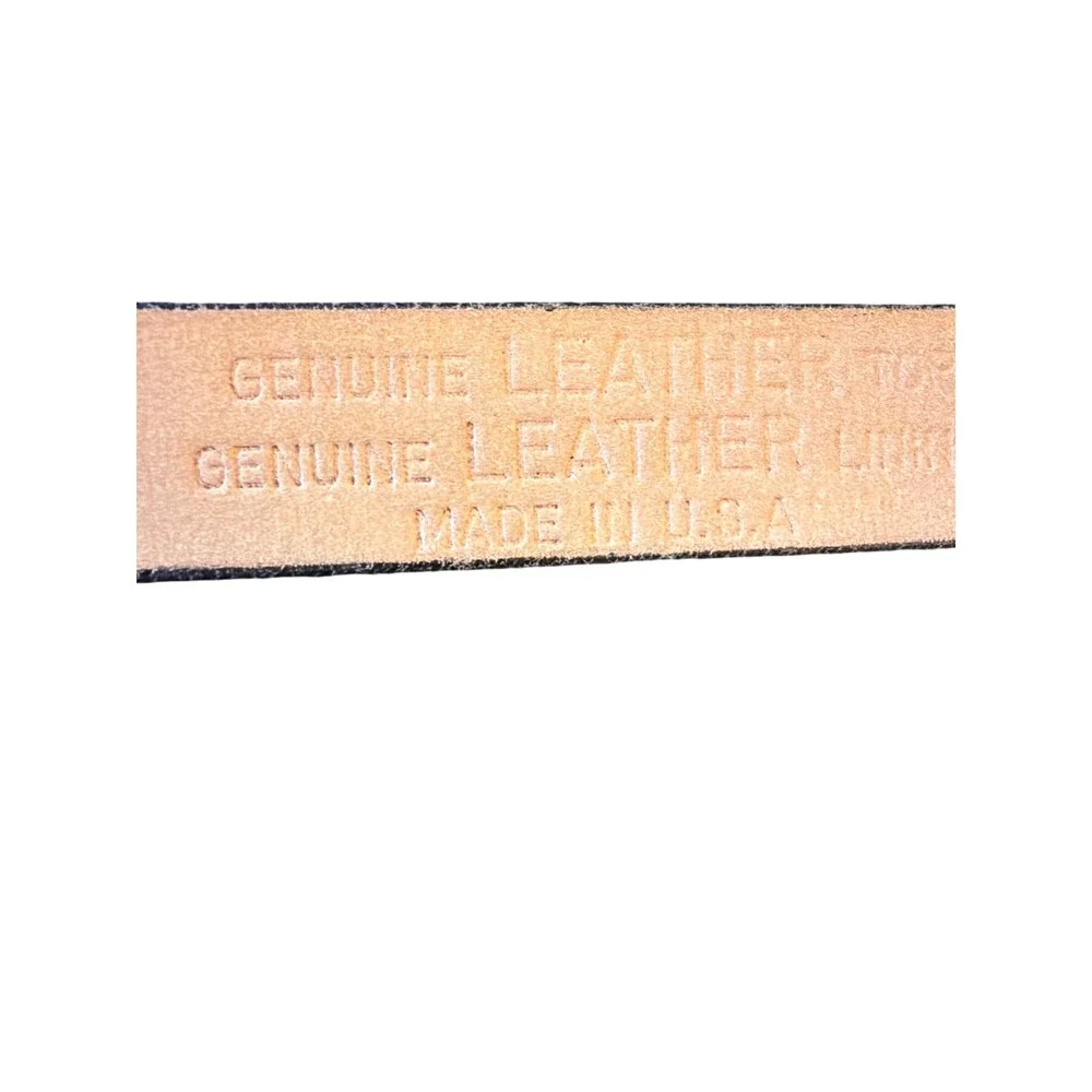 Belt Black Genuine Leather Made‎ in USA Gold Buckle Size 22 24 Classic